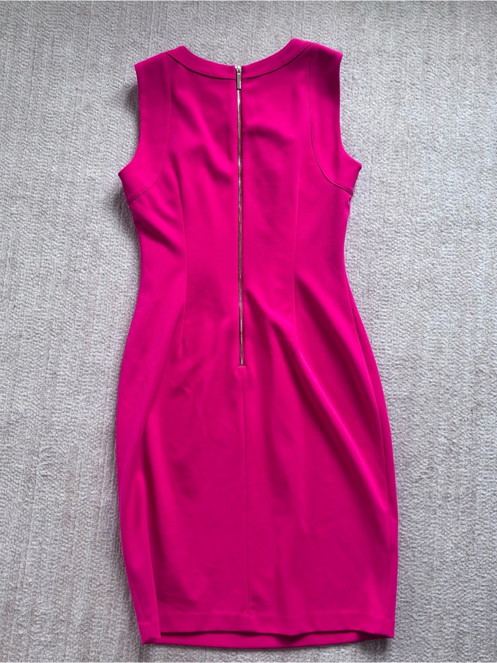 Calvin Klein Fuchsia Sculpted Sheath Midi Dress Some Flaws - Picture 7 of 8